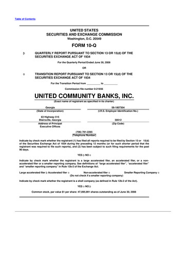 Thumbnail United Community Bank 10-Q Quarterly Report FY 