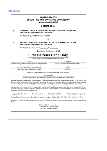 Thumbnail Civista Bancshares
 10-Q Quarterly Report FY 