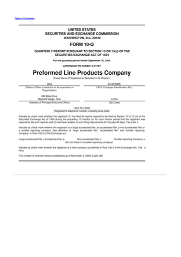 Vorschaubild Preformed Line Products 10-Q Quartalsbericht  