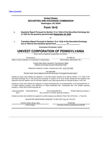 Vorschaubild Univest Financial Corporation 10-Q Quartalsbericht  
