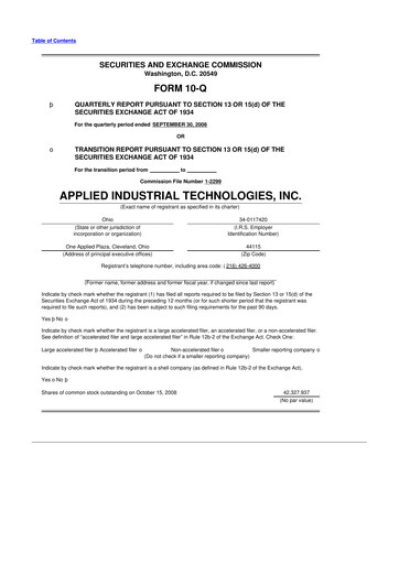 Vorschaubild Applied Industrial Technologies
 10-Q Quartalsbericht  