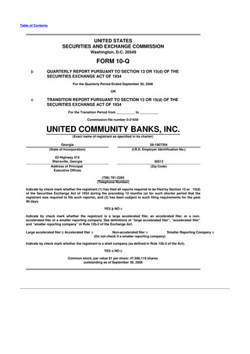 Thumbnail United Community Bank 10-Q Quarterly Report FY 