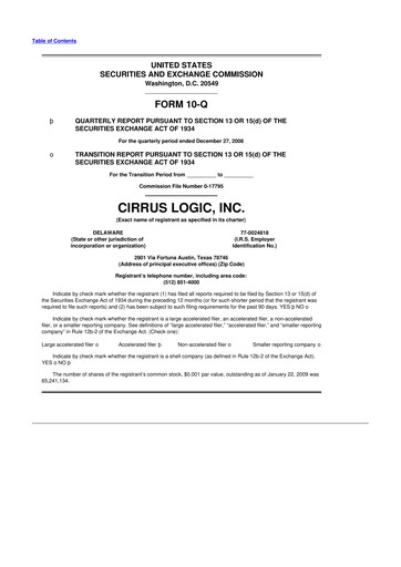Thumbnail Cirrus Logic
 10-Q Quarterly Report FY 