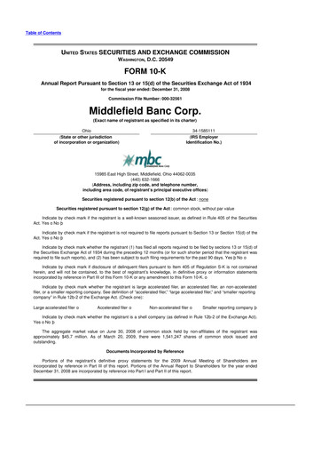 Thumbnail Middlefield Banc
 10-K Annual Report 