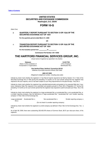 Thumbnail The Hartford 10-Q Quarterly Report FY 