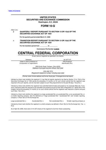 Miniature CF Bankshares 10-Q Rapport trimestriel  