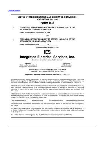 Thumbnail IES Holdings 10-Q Quarterly Report FY 