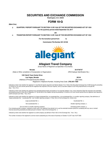 Thumbnail Allegiant Travel Company 10-Q Quarterly Report FY2017 