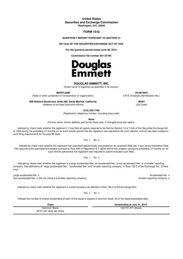 Thumbnail Douglas Emmett 10-Q Quarterly Report FY2010 