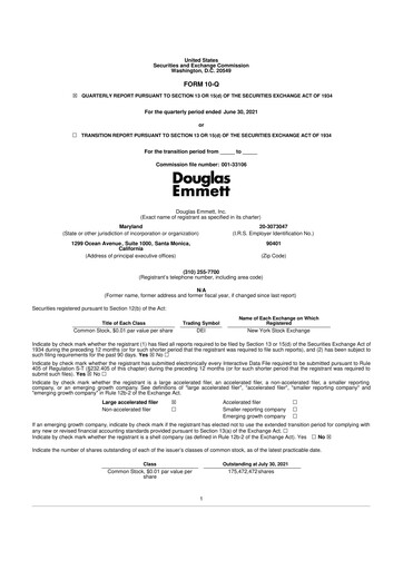 Thumbnail Douglas Emmett 10-Q Quarterly Report FY2021 