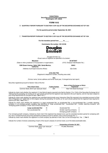 Thumbnail Douglas Emmett 10-Q Quarterly Report FY2021 
