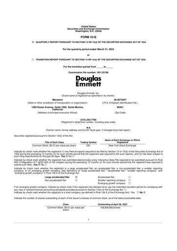 Thumbnail Douglas Emmett 10-Q Quarterly Report FY2023 