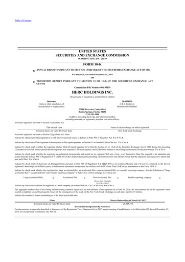 Thumbnail Herc Holdings
 10-K Annual Report 2016