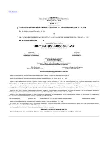 Thumbnail Western Union 10-K Annual Report 2015