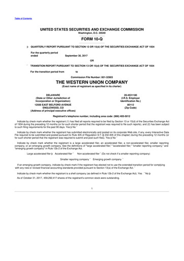 Thumbnail Western Union 10-Q Quarterly Report FY2017 