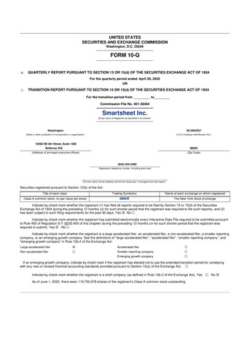 Thumbnail Smartsheet 10-Q Quarterly Report FY2021 