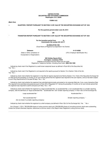 Thumbnail Globalstar
 10-Q Quarterly Report FY2014 