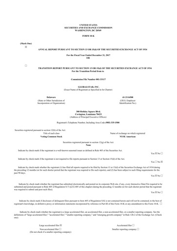 Thumbnail Globalstar
 10-K Annual Report 2017