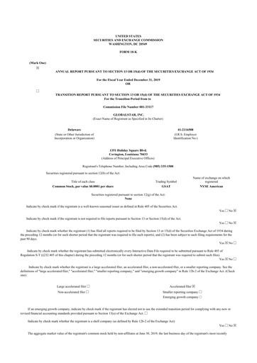 Thumbnail Globalstar
 10-K Annual Report 2019