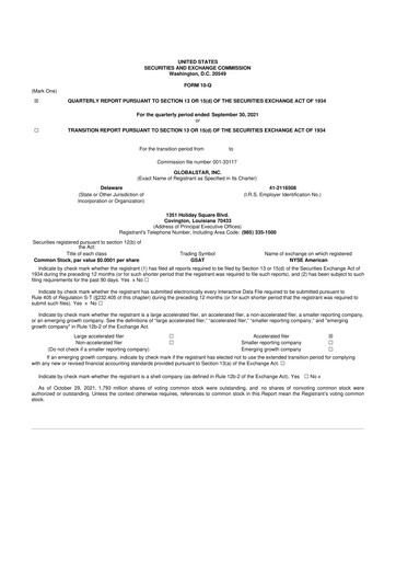 Thumbnail Globalstar
 10-Q Quarterly Report FY2021 