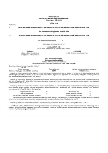 Thumbnail Globalstar
 10-Q Quarterly Report FY2024 