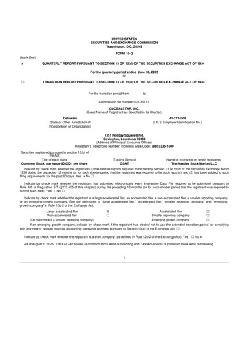 Thumbnail Globalstar
 10-Q Quarterly Report FY2025 