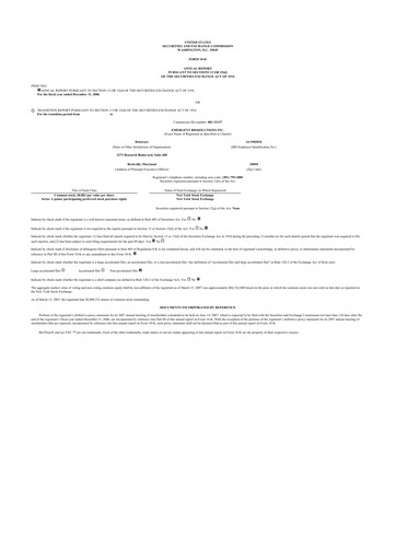Thumbnail Emergent BioSolutions
 10-K Annual Report 