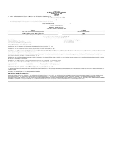 Thumbnail Emergent BioSolutions
 10-K Annual Report 