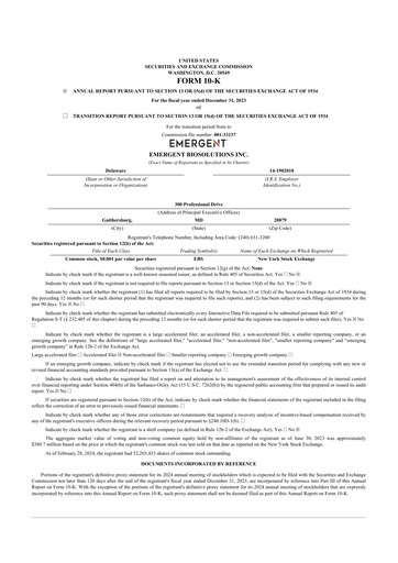Thumbnail Emergent BioSolutions
 10-K Annual Report 2023