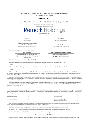 Thumbnail Remark Holdings 10-K Annual Report 2017