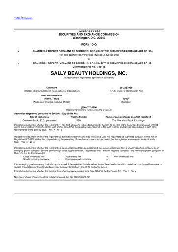 Miniature Sally Beauty Holdings 10-Q Rapport trimestriel 2026 