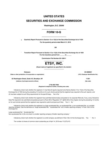 Thumbnail Etsy 10-Q Quarterly Report FY2016 