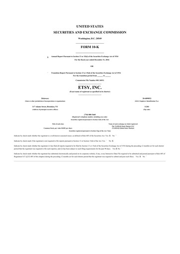 Thumbnail Etsy 10-K Annual Report 2016