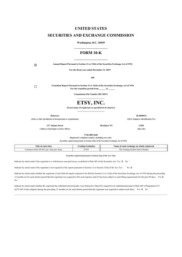 Thumbnail Etsy 10-K Annual Report 2019