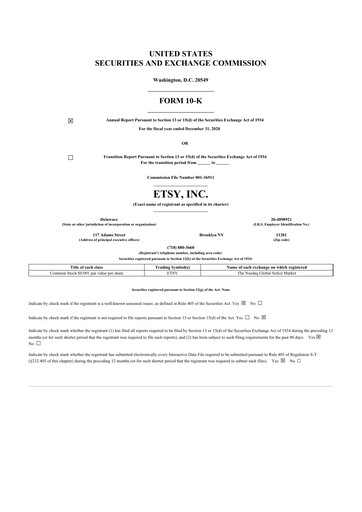 Thumbnail Etsy 10-K Annual Report 2020