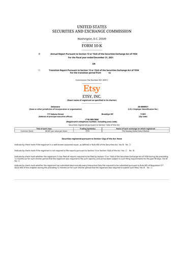 Thumbnail Etsy 10-K Annual Report 2021