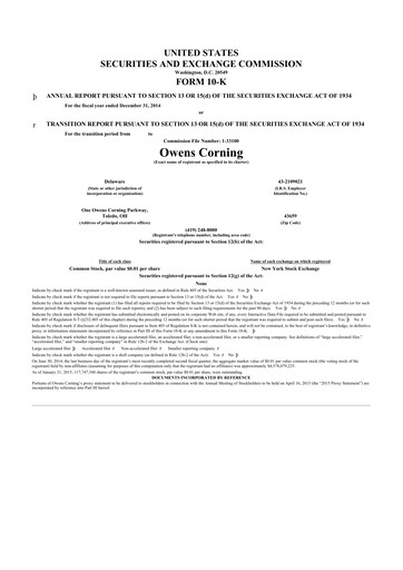 Thumbnail Owens Corning
 10-K Annual Report 2014