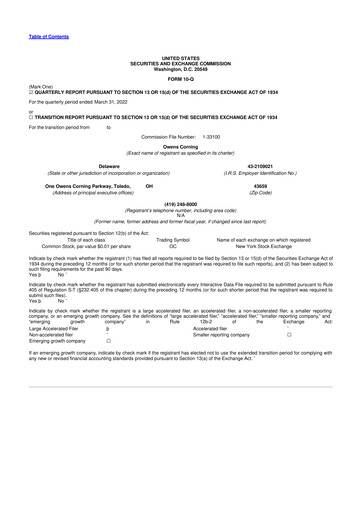 Thumbnail Owens Corning
 10-Q Quarterly Report FY2022 