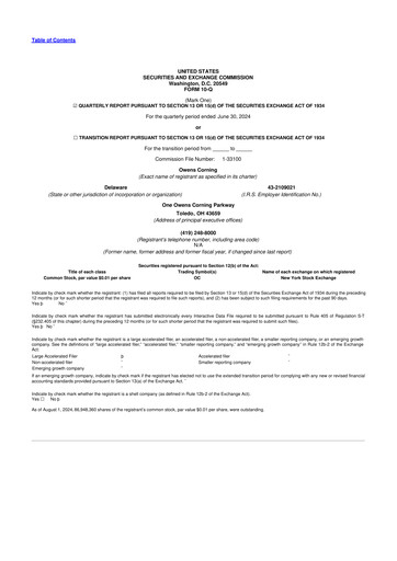 Thumbnail Owens Corning
 10-Q Quarterly Report FY2024 