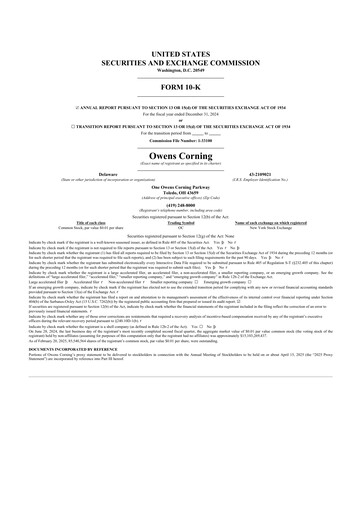 Thumbnail Owens Corning
 10-K Annual Report 2024