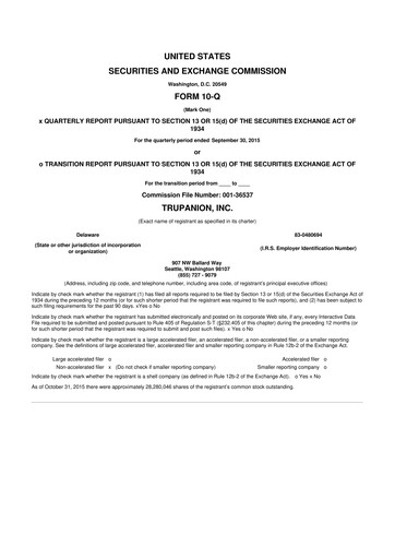 Thumbnail Trupanion
 10-Q Quarterly Report FY2015 