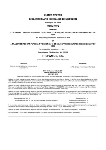 Thumbnail Trupanion
 10-Q Quarterly Report FY2018 