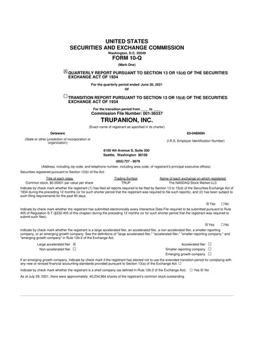 Thumbnail Trupanion
 10-Q Quarterly Report FY2021 