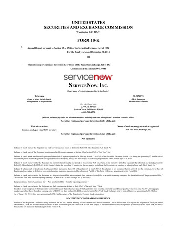 Thumbnail ServiceNow 10-K Annual Report 2014
