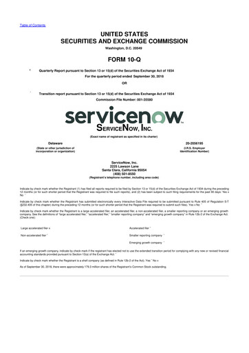 Vorschaubild ServiceNow 10-Q Quartalsbericht 2018 