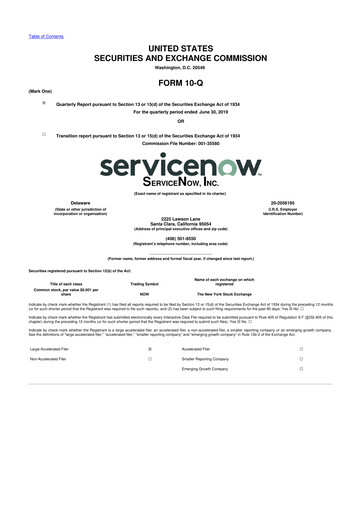 Vorschaubild ServiceNow 10-Q Quartalsbericht 2019 