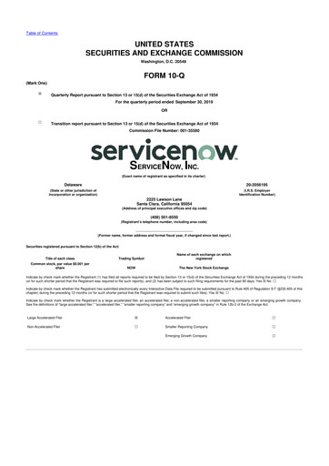 Vorschaubild ServiceNow 10-Q Quartalsbericht 2019 