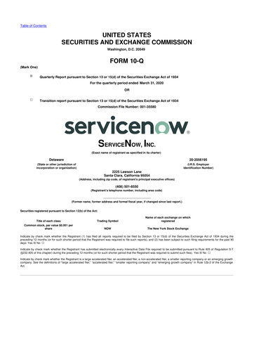 Vorschaubild ServiceNow 10-Q Quartalsbericht 2020 