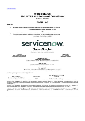 Vorschaubild ServiceNow 10-Q Quartalsbericht 2020 