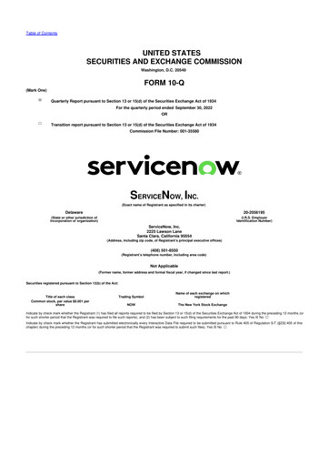 Vorschaubild ServiceNow 10-Q Quartalsbericht 2022 